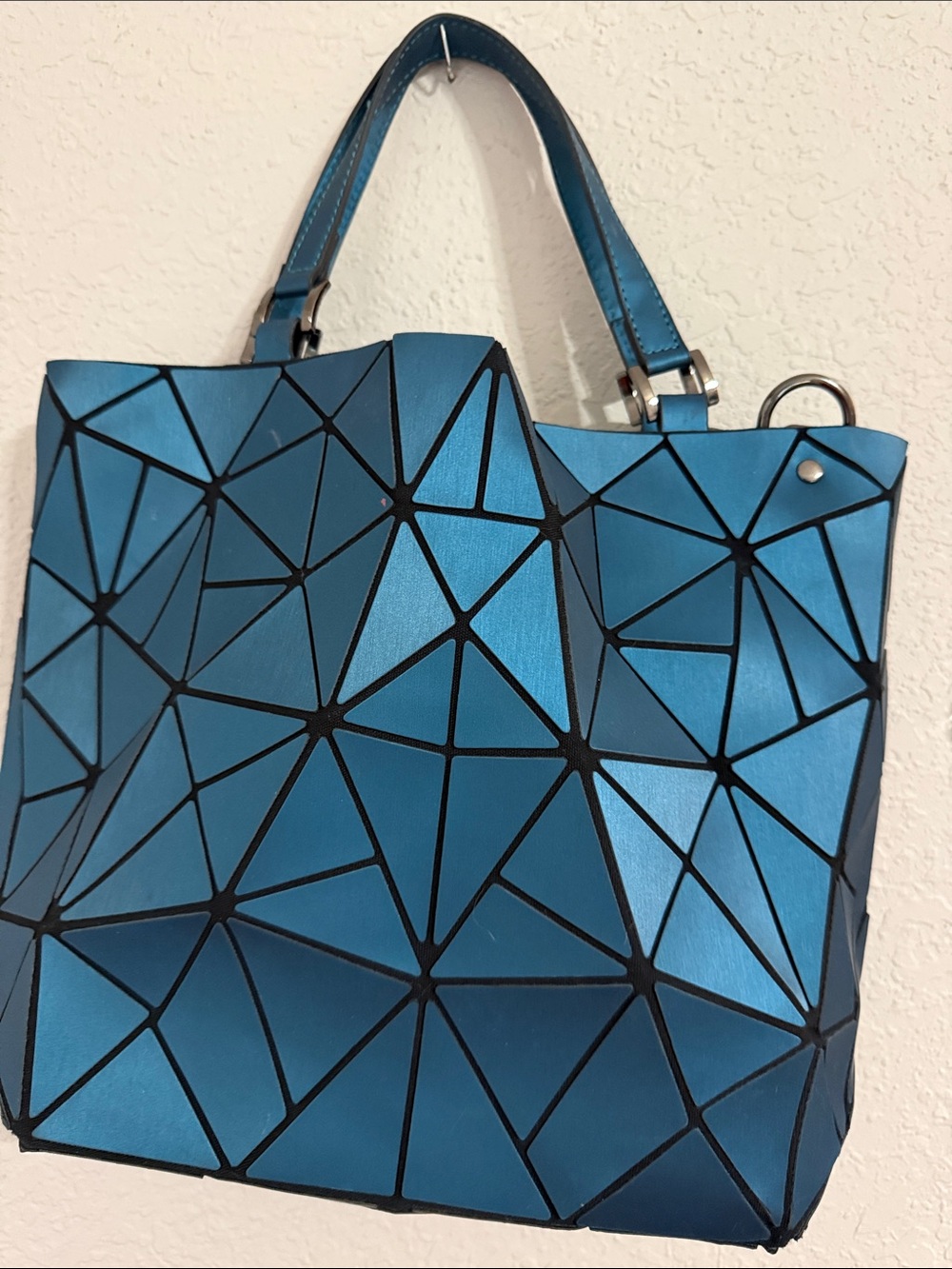 Geometric Blue Tote Bag - Modern Women's Handbag